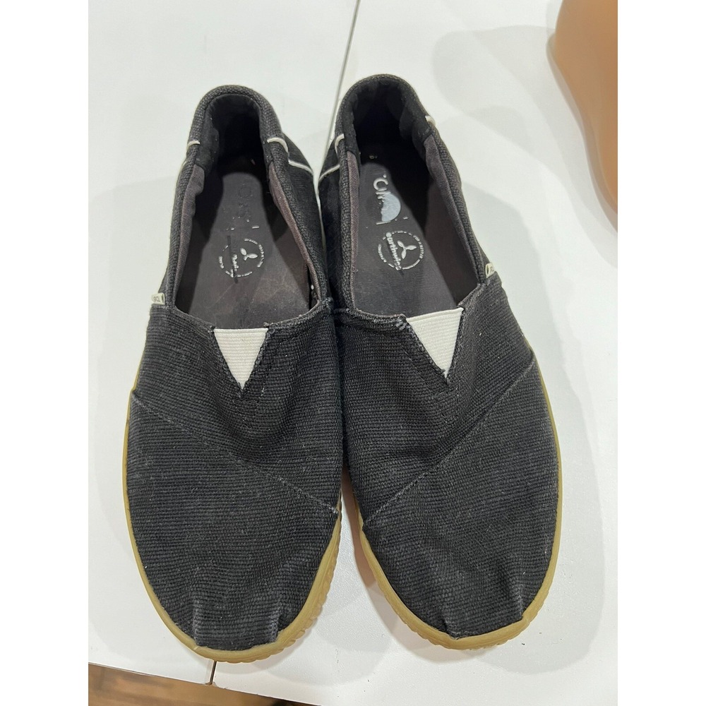 Toms Alpargata Indio Black Heritage Canvas Shoe Sz 9